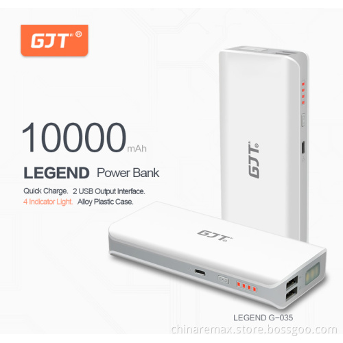 Gjt 10000mAh Smart Mobile Phone Power Bank (G-035)